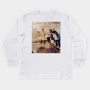 At the Foundry by Jean-Francois Raffaelli Kids Long Sleeve T-Shirt